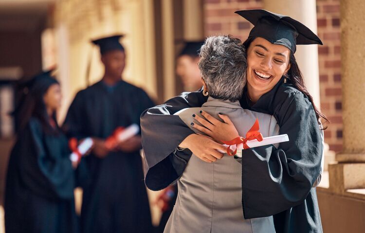 Hugging at Graduation